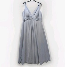 Azazie Maren Dusty Blue Bridesmaid Dress Sz 18 Pleated Chiffon Empire Waist