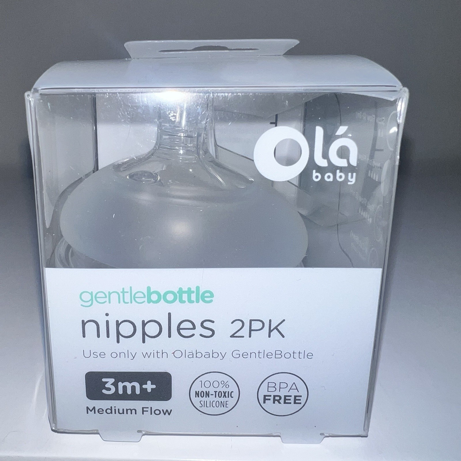 Olababy Gentle Bottle Replacement Nipples 3+ Months 2 Pack
