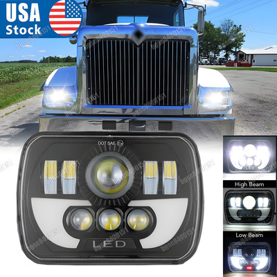 7x6 5x7'' LED Headlight DRL Hi/Lo Beam For International Harvester 9400i 9200 SBA