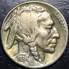 1936 S Buffalo Nickel 5c US Coin San Francisco Mint