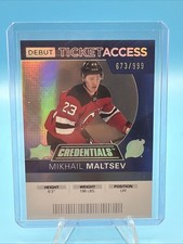 Mikhail Maltsev - 2021-22 Upper Deck Credentials - 20-21 Debut Ticket #/999