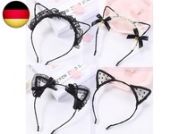 Katzenohren Haarband,4Er-Pack Metall Haarreifen Katze Ohr Stirnband Haarreif