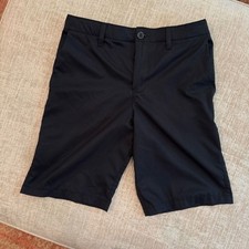 Under Armour Shorts Youth Boys Size 16 Black Match Play Golf Loose Fit Stretch