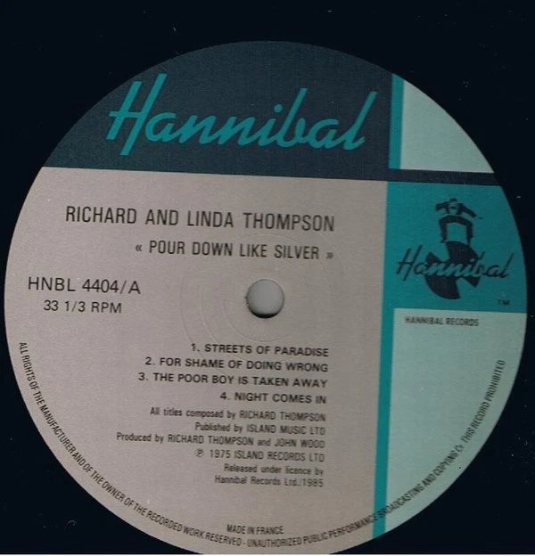 Richard and Linda Thompson - Pour Down Like Silver Vinyl LP (LP Record) - Image 3 of 4