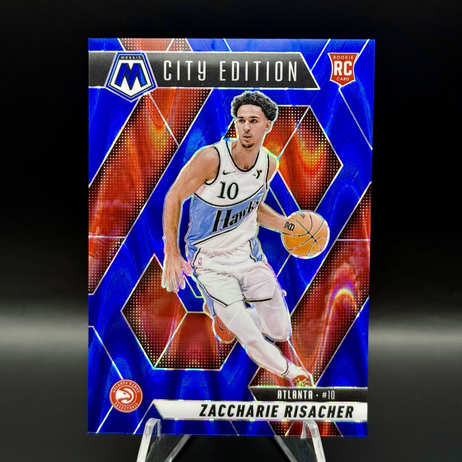 2024-25 Mosaic City Edition Zaccharie Risacher #274 Seismic Blue Prizm /149 RC