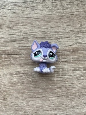 Littlest Pet Shop LPS #1810 Lps Authentic Purple White Husky Puppy Dog Hund