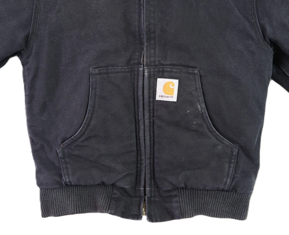 CARHARTT J140 EE. UU. JÓVENES NIÑOS XS 6 Negro Térmico Forrado Chaqueta Abrigo Con Capucha Foto 2 de 4