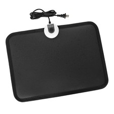 TISHIJIE AC 120V Electric Heated Floor Mat, Under Desk for Foot Warmer Black