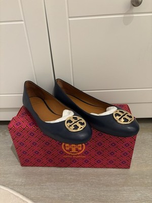 Tory Burch Ballerina Damen Sommerschuhe Flache Größe 8.5 U.S Farbe Blau