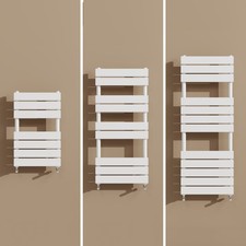 White Designer Towel Rails Bathroom Radiator Flat Panel Heating Ladder Rads UK