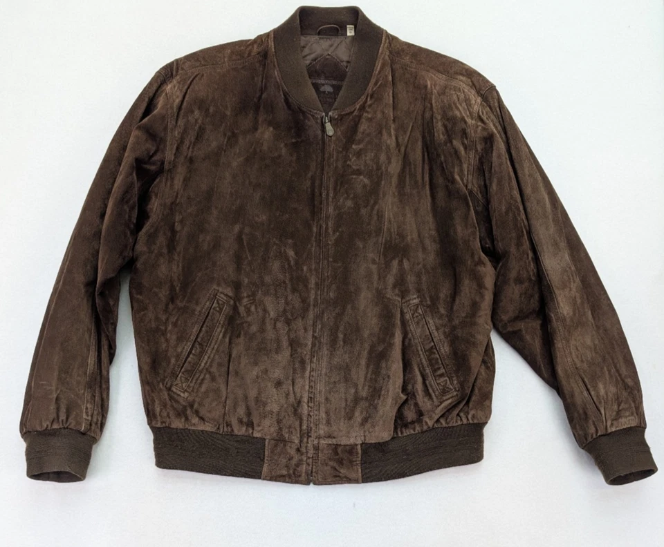 Roundtree & Yorke Men's Suede Bomber Jacket Coat Size XL - Image 2 of 4