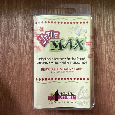 Amazing Designs Little Max Rewriteable Embroidery Memory Card New In Box