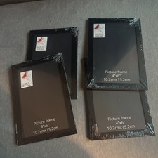 4x6 Black Picture Frame Set of 4, Wall or Table Display
