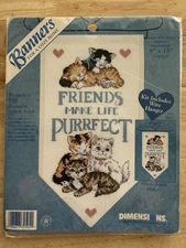 Dimensions Friends Make Life Purrfect Kittens Banner Cross Stitch Kit 72505