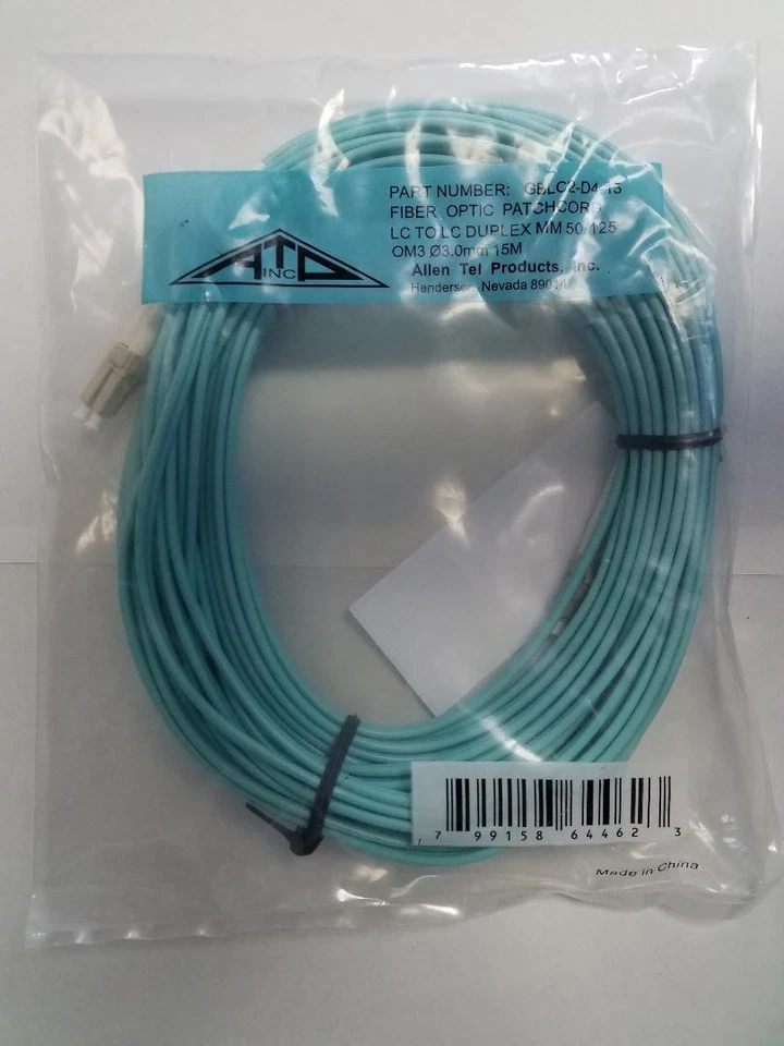 (20PACK) LC to LC 15m(49ft) Fiber Optic Duplex 3.0mm OM3 Multimode Cable 50/125 - Image 3 of 3
