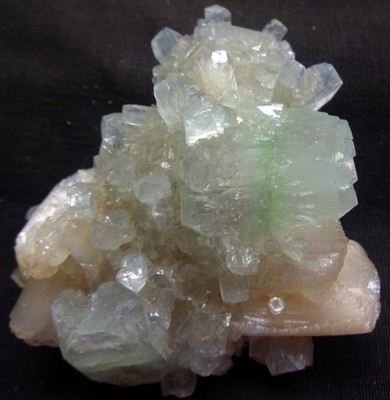 AWESOME LIGHT GREEN APOPHYLLITE CRYSTALS FORMATION W/ STILBITE BOWS MINERALS SPE