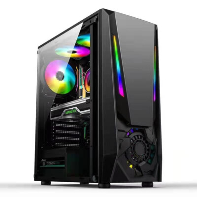 Tower Gaming Pc Gehäuse USB 3.0 ATX ,M-ATX,Mini-ITX Midi RGB Streife schwarz HMZ