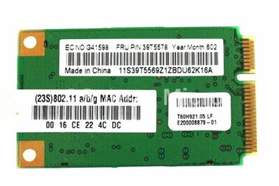 IBM Lenovo ThinkPad T60 T61 X61 Z61 Mini-PCI Express WIFI Card 39T5578 AR5BXB6