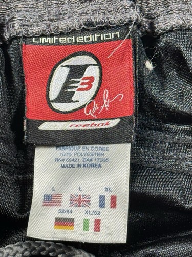 Vintage Reebok Allen Iverson I3 Shorts Mens Large Black Gray Limited Edition - Picture 3 of 8