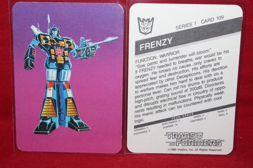 1985 Hasbro Transformers Card Frenzy #109 Purple Variation Decepticons - Picture 1 of 2
