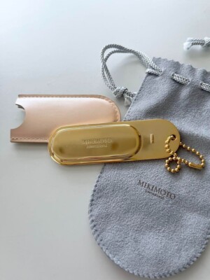 MIKIMOTO Compact Mirror & Lip Brush Set Pink with box from Japan