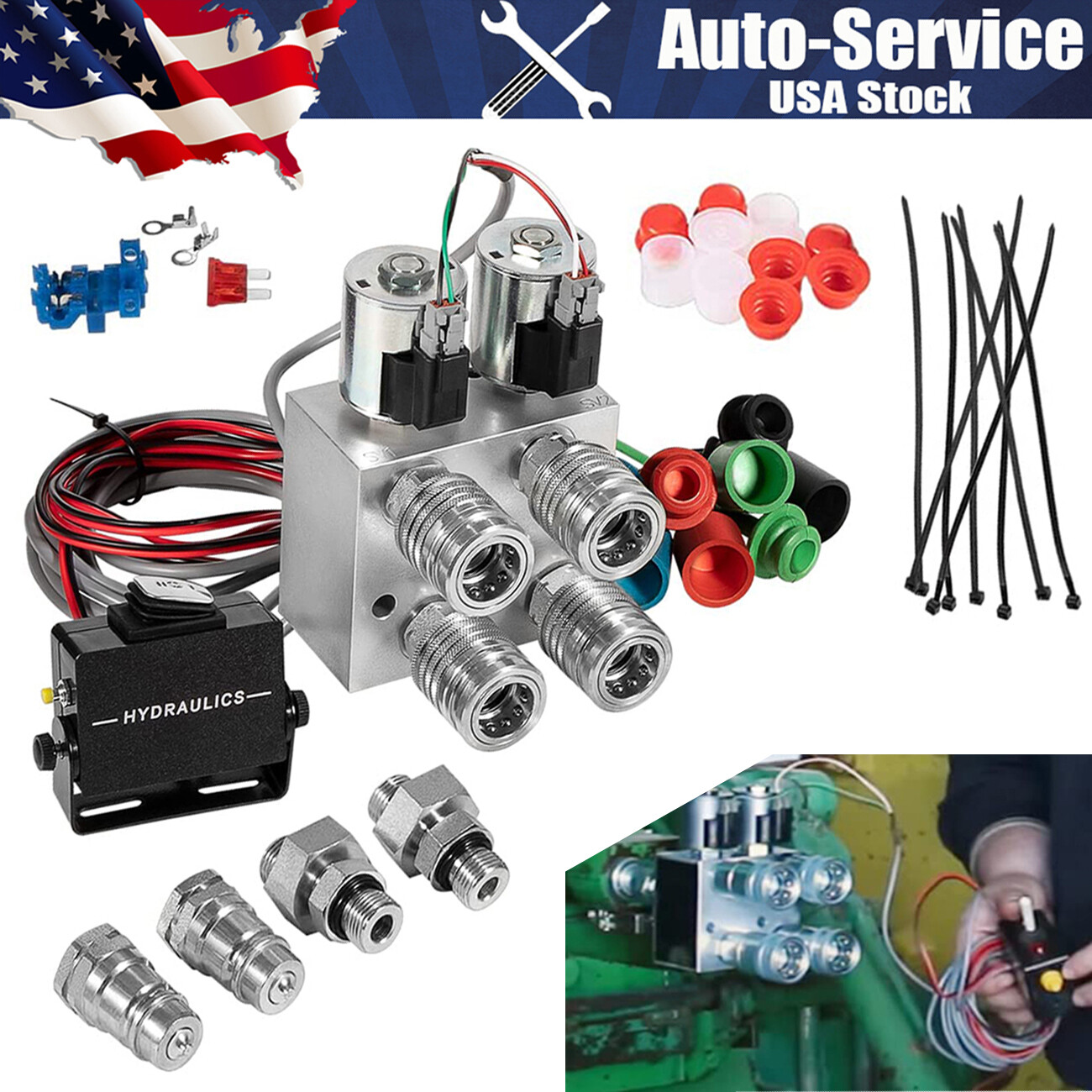 Hydraulic Multiplier SCV Splitter Diverter Manifold Valve Kit Switch Box Control