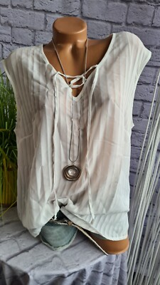 Heine Bluse Tunika Kurzarm Damen weich fallend Gr. 44 weiß (324)