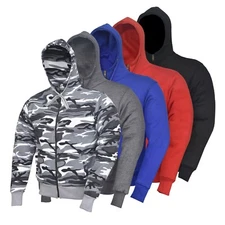 Motorcycle Motorbike Hoodie Hoody Jacket Zip Up Removable CE Armoured