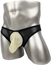 Zonbailon Men's Mesh Sheer See Through Briefs Low Rise Bulge Enhancing Briefs