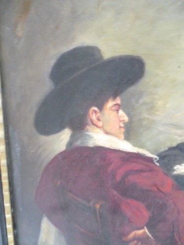 Historismus Hangtiel ? Ölgemälde nach der Art von Rembrandt drei Kavaliere - Picture 4 of 10