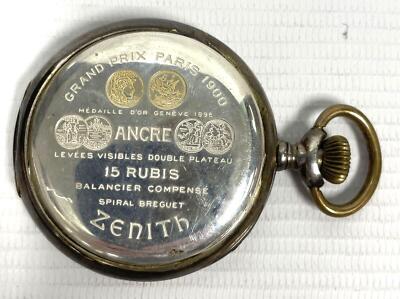 Vintage Zenith Grand Prix Paris 1900 Non-Running Pocket Watch Coin
