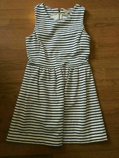 J.Crew Petite Striped Daybreak Dress WOMENS SIZE 4 BLACK WHITE STRIPED *U