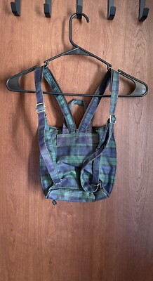 Vintage 1990's 90's Blue Green Plaid Clueless Cher Backpack Vintage 1990's 90's Blue Green Plaid Clueless Cher Backpack