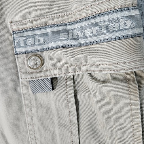 Vintage Levis Silver Tab Boys Khaki Cargo Shorts Beige Size 14 L Baggy - Picture 6 of 11