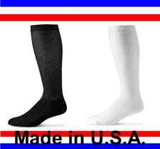 Men's Women Over the Calf Cushioned Diabetic Socks Sizes 3, 6 or 12 Pair 