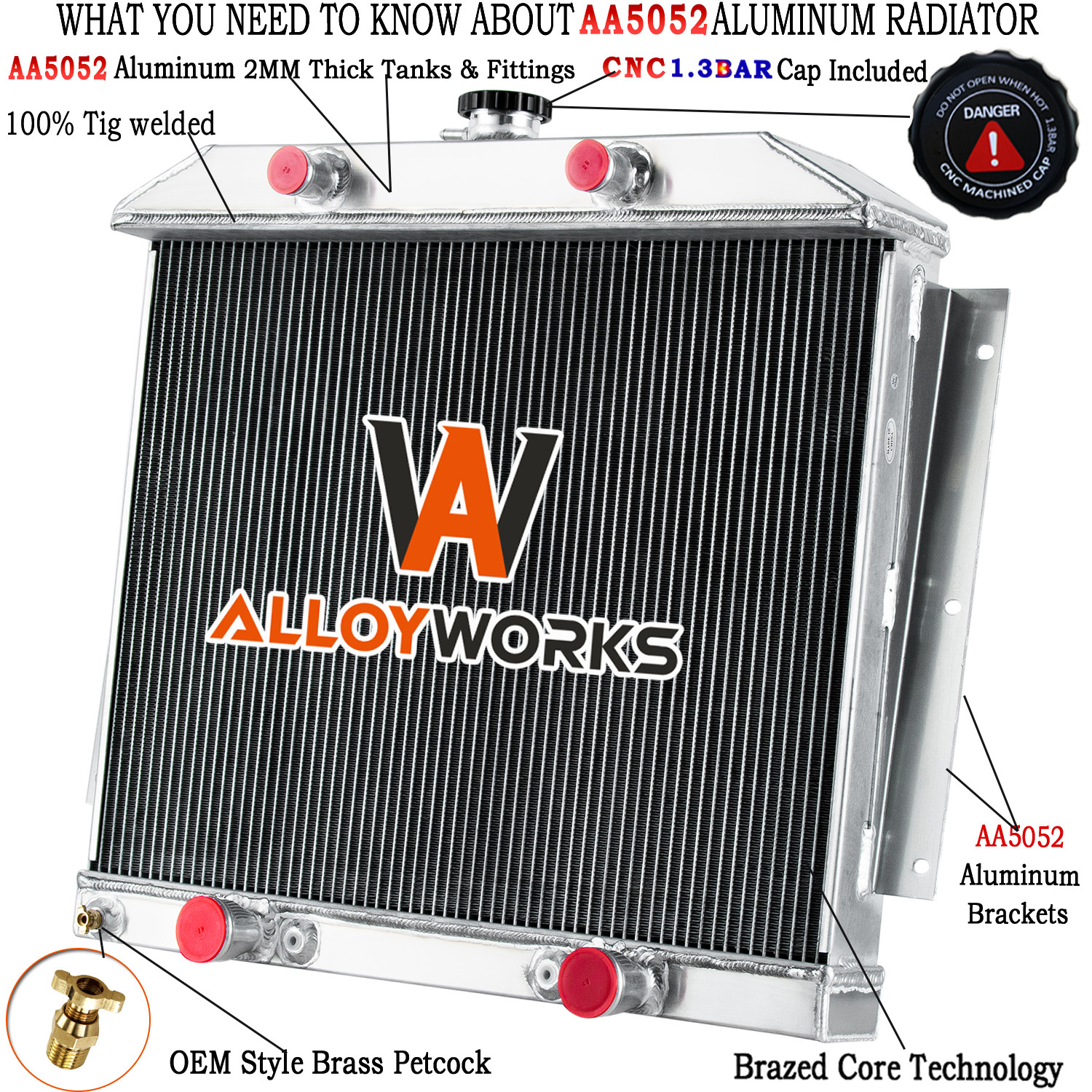 4 Row Radiator for 1949-1951 1950 Mercury Car Flathead Configuration Engine