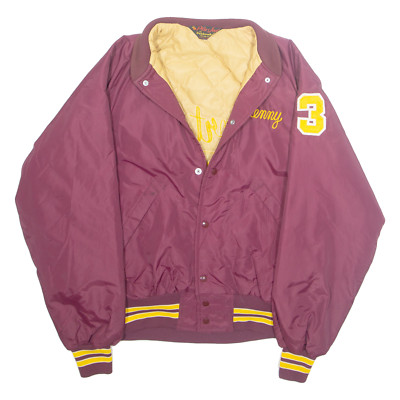 PLA-JAC Herren Varsity Jacke Rot Nylon USA M