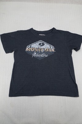Mossy Oak Shirt Mens Large Black Short Sleeve Adventure Spellout Logo