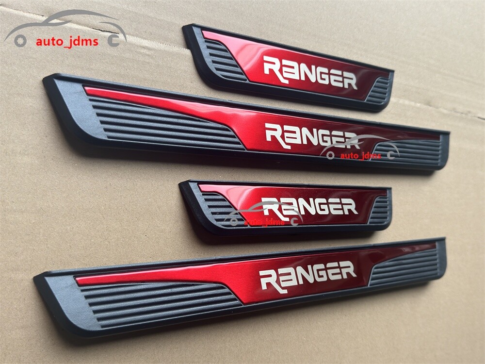 For Ford Range Accessories Car Door Sill Cover Scuff Plate Protector Trim Red X4