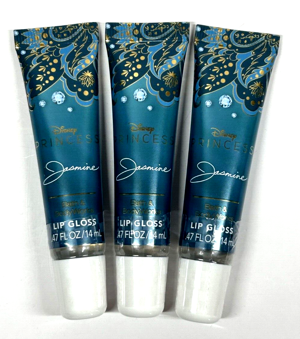 NEW 3 BATH & BODY WORKS DISNEY PRINCESS JASMINE LIP GLOSS .47 FL
