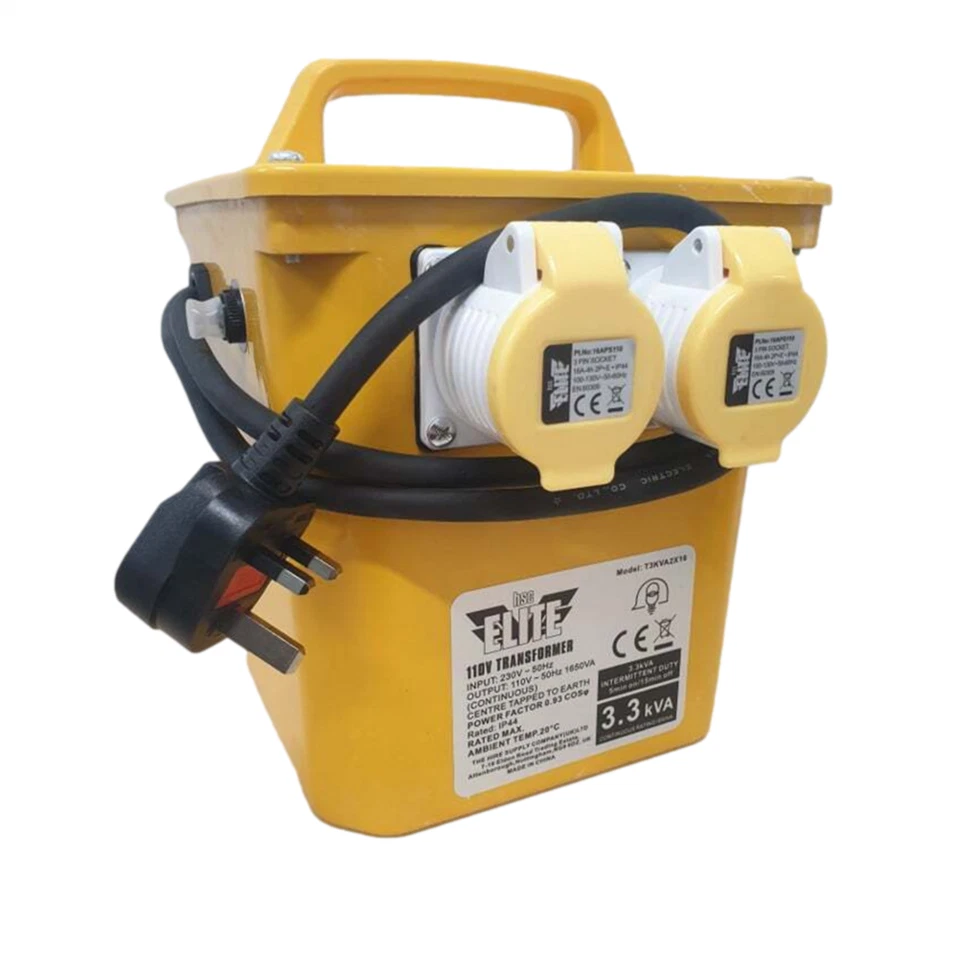 ELITE Site Power Tool Rated Transformer 110v Twin 16amp 3.3 KVA - Image 3 of 4