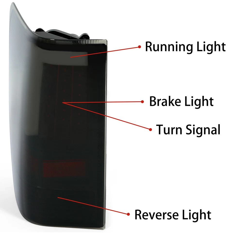 Par de lentes de fumaça lanternas traseiras de LED lâmpada de freio LH+RH para Nissan Titan Pickup 2004-15 - Imagem 2 de 4