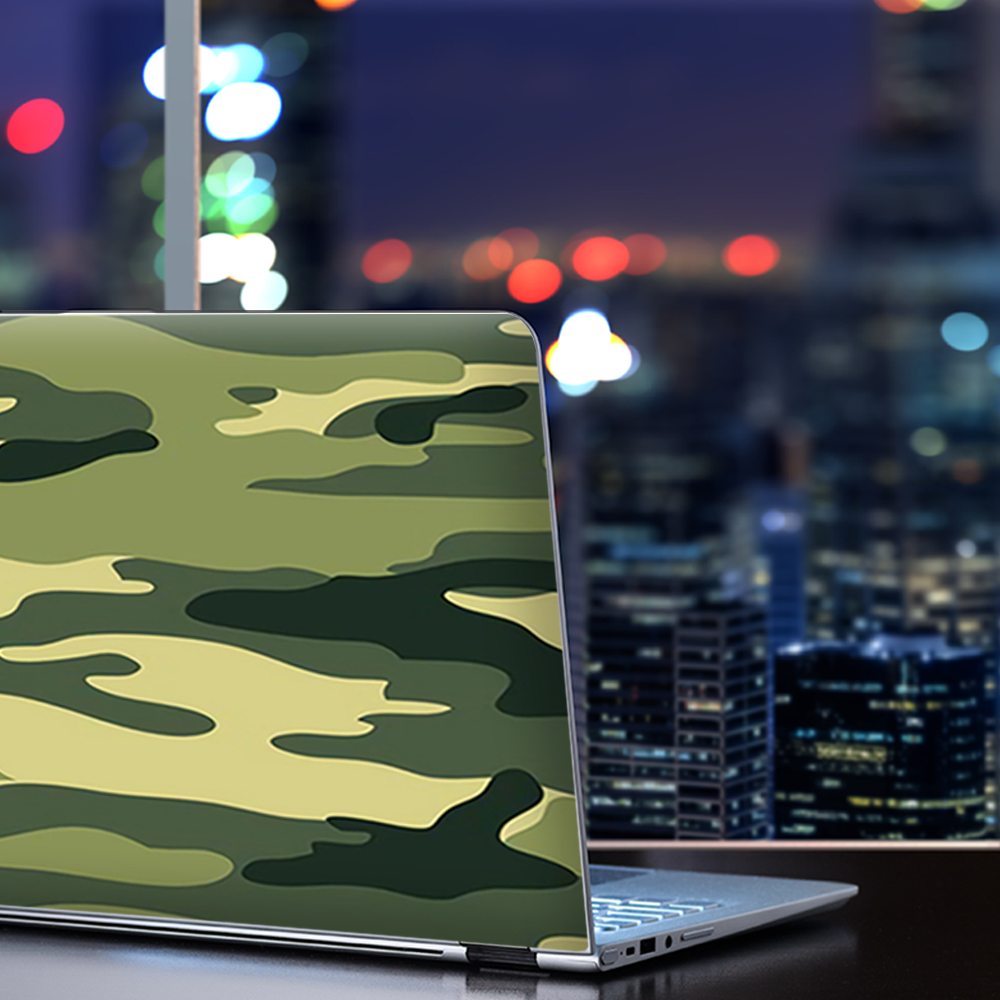 Skin (autocollant) Universel Pour PC Portable 13 Pouces - Motif Triangles Vert/gris