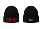 2017 SUPREME x SCARFACE BEANIE BONNET TRICOT NOIR ~ NEUF ~ FW17 DS