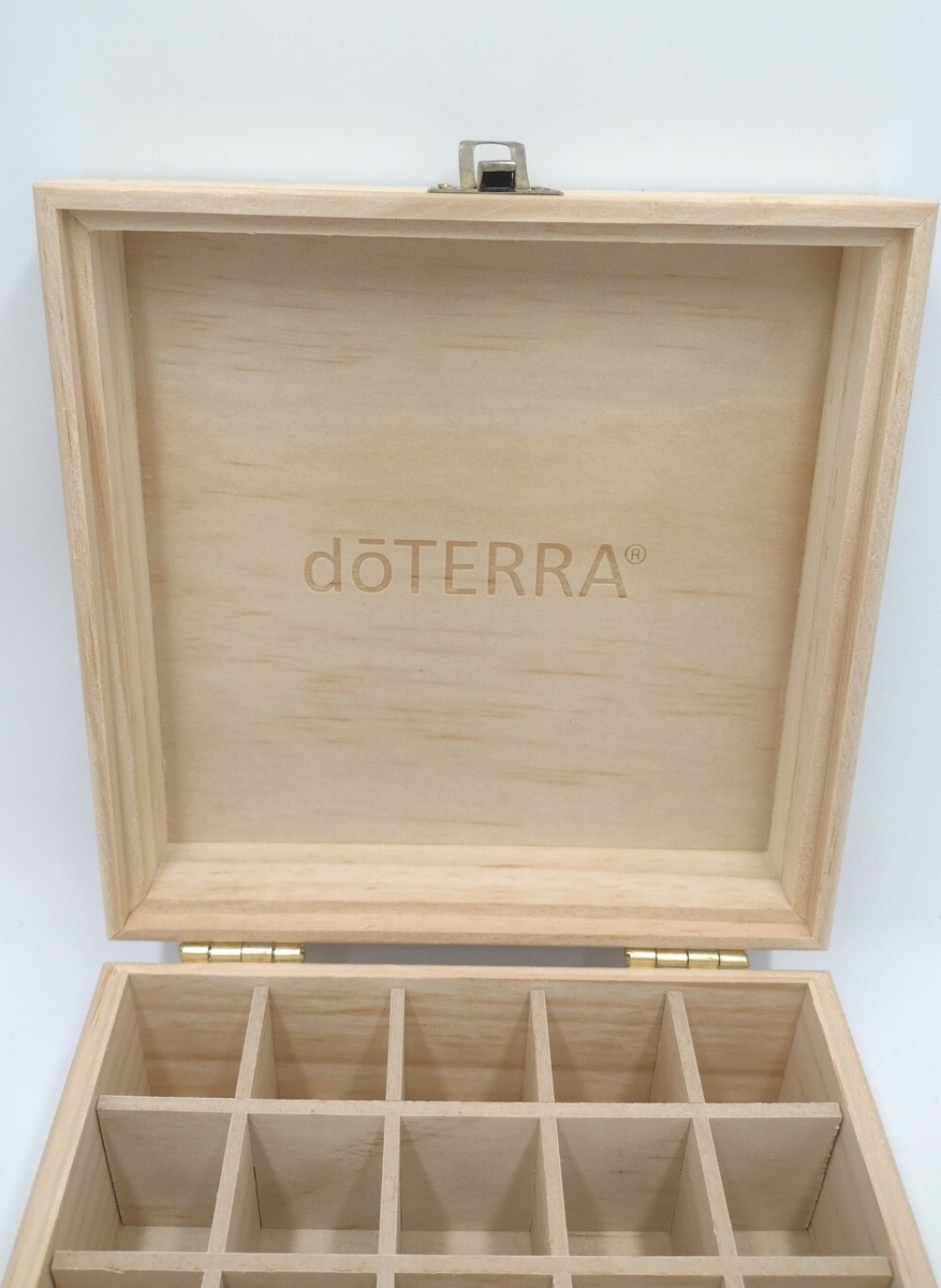 doTerra Essential Oils Wooden Storage Box With Clasp Holds Twenty