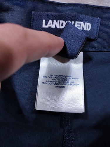 Lands End Skirt Girl Size 16 Slim Blue Chino School Uniform Skort Built In Liner - Picture 3 of 8