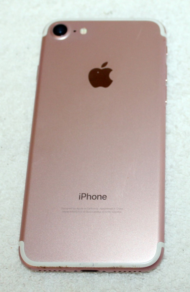 Apple 7 Rose Gold iPhone w/ Box & Sunflower Protector Case ~ 128gb