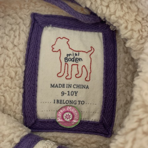 Mini Boden Sherpa Jacket Full Zip Beige Soft Size 9 10 Years Pockets - Picture 9 of 11