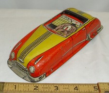 LUPOR TIN TOY CAR MAIN BODY PART TO RESTORE IN RED  YELLOW