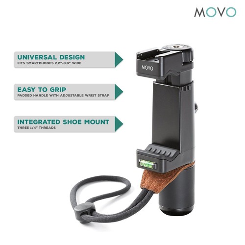 Movo Smartphone Video Rig V7 Grip/Stereo Microphone/LED Light for iPhone/Android - 第 3/7 張圖片